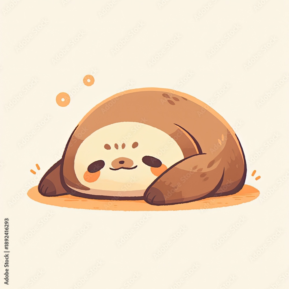 Obraz premium A cute cartoon sloth print. Funny sloth art illustration, print design for clothing, t-shirts, and stationery. Print template.