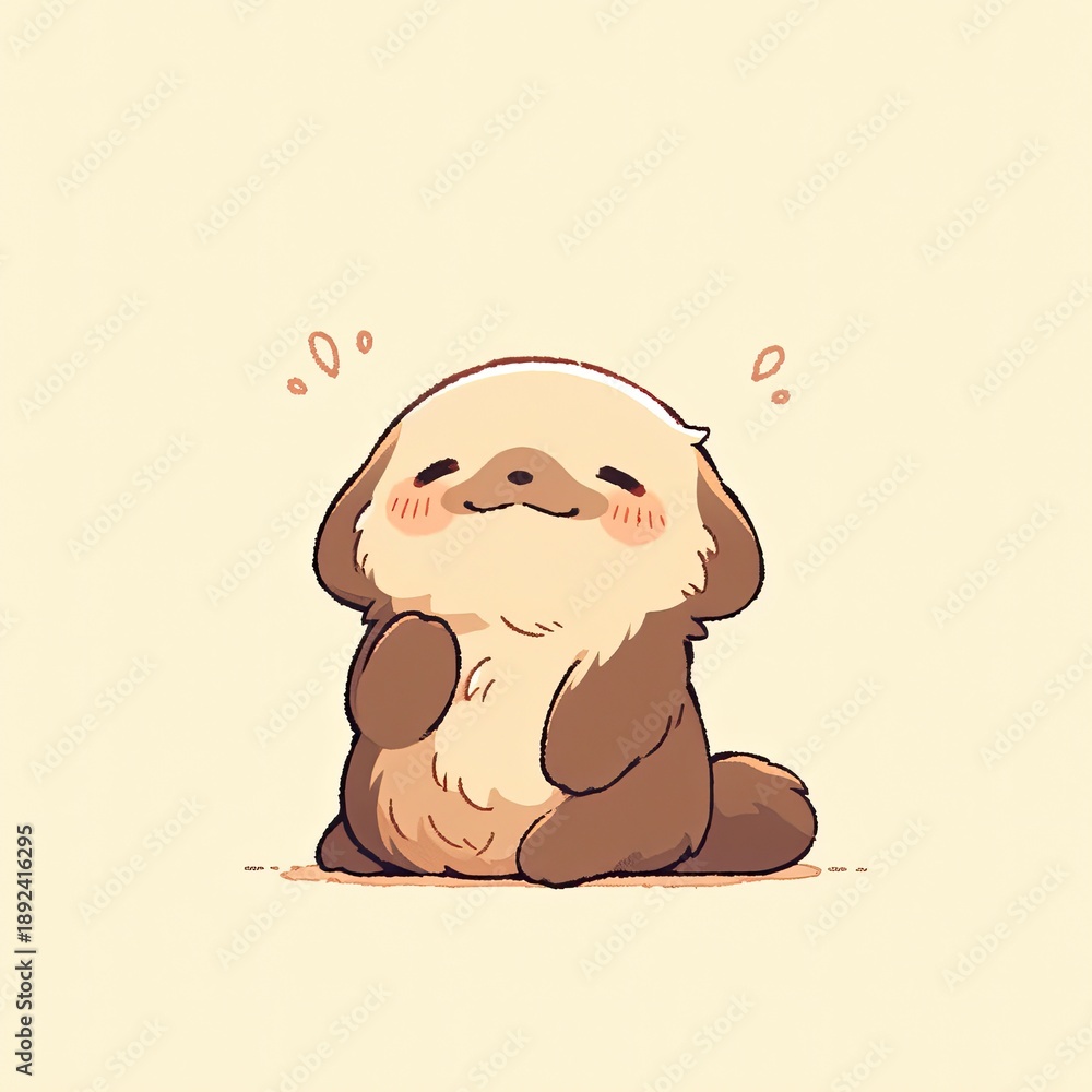 Naklejka premium A cute cartoon sloth print. Funny sloth art illustration, print design for clothing, t-shirts, and stationery. Print template.