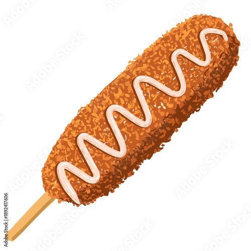 Mayonnaise Corndog Vector Illustration