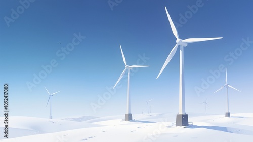 Wallpaper Mural Wind turbines in snowy landscape Torontodigital.ca