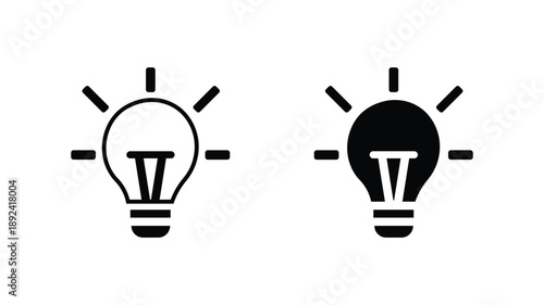 Bulb light vector icons set. lamp icon. Lighting Electric lamp illustration symbol.
