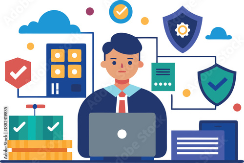 School IT administrator monitors network security with advanced tools, ensuring a safe and protected digital environment.