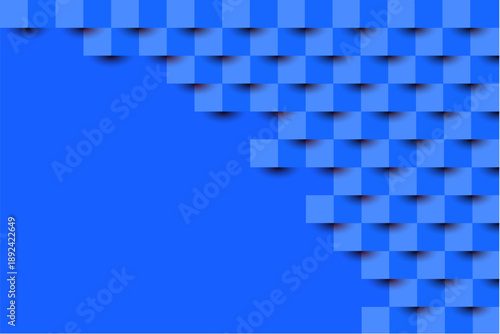 Blue Geometric Tile Vector Background with 3D Square Pattern
