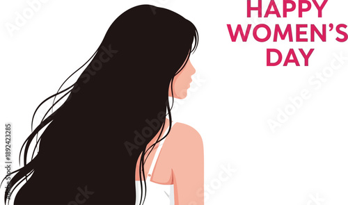Happy women's day celebration with elegant woman illustration