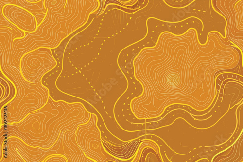Abstract topographic map background with contour lines vector geographic terrain relief.