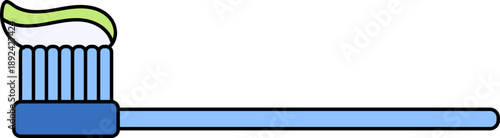 Vibrant blue toothbrush with green toothpaste