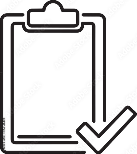 Clipboard with checkmark icon, approval symbol