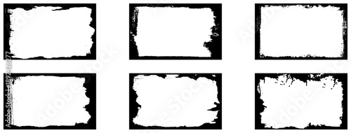 Vector grunge overlay. Hand drawn abstract frame set. Ink brush strokes mess. Design for poster. 