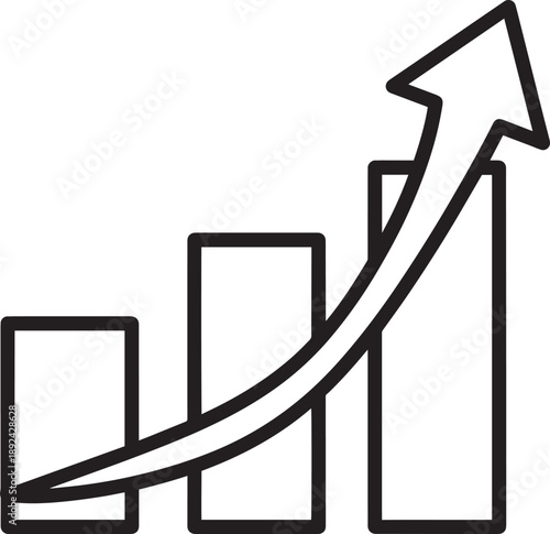 Graph showing upward trend with arrow