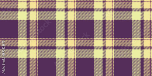Indigo check fabric tartan, oilcloth vector plaid seamless. Lime texture background pattern textile in purple and lime colors.