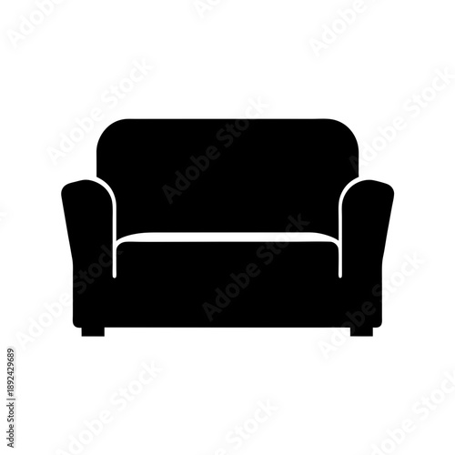 Modern black loveseat