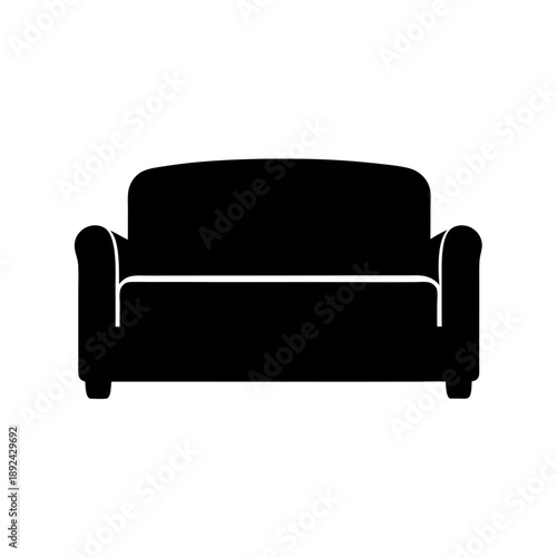 Modern black sofa with armrests