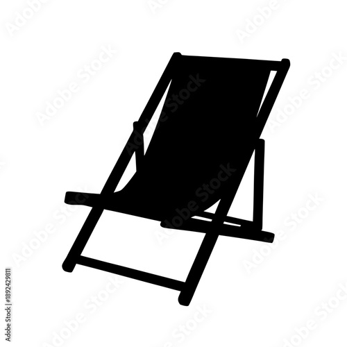 Black folding beach chair