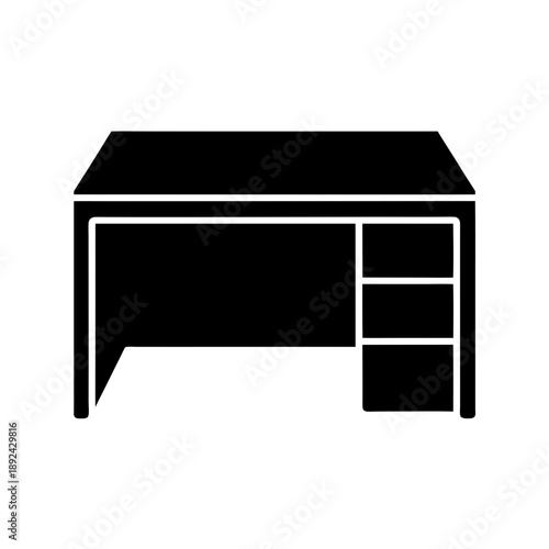 Modern black office desk