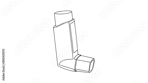 Asthma Inhaler Pocket Medical Device Line Art Minimal Icon