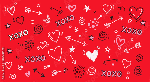 Valentines Day Love Hearts Symbols.