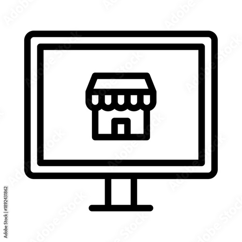 marketplace outline icon. marketplace line illustration.