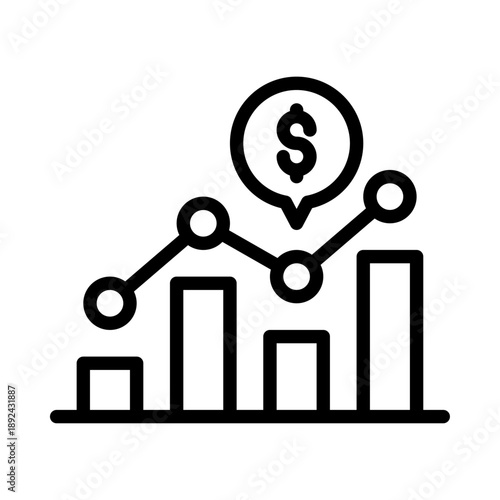 sales outline icon. graphline illustration.