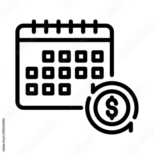 subscription outline icon. subscription black line illustration.