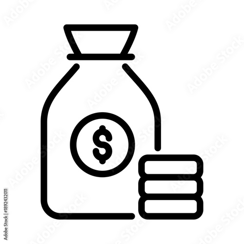 cost outline icon. budget line illustration.