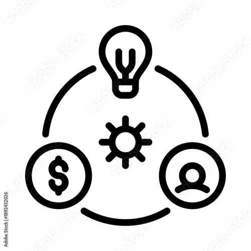 business model outline icon. business model line illustration.