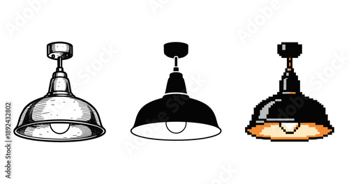 Vintage, modern, and pixel art lamps: a comparative display of lighting designs