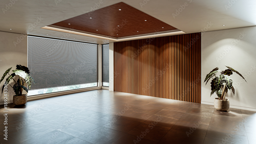 Naklejka premium Large luxury modern bright interiors Living room mockup illustration 3D rendering