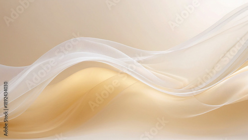 A weightless dance of silken mist where golden light dissolves into the pleated curves of a summer breeze