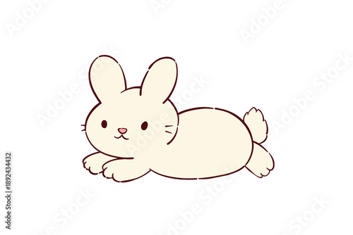 Isolated Easter bunny, cute kawaii rabbit illustration for stickers, prints, cards, banners, posters, nursery decor, kids apparel, etc. EPS 10