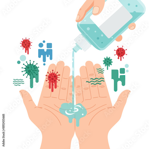 Hand Sanitizer Being Applied to Hands.