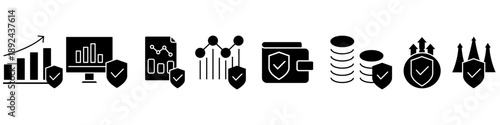 Safe trading vector icon set. Safe trading Illustration sign collection. Investments symbol or logo.