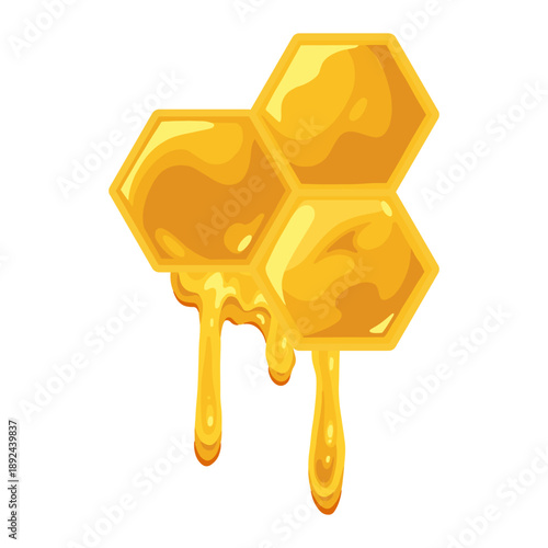 Pure honey dripping from cells