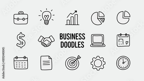 Business Doodles: A collection of simple business-related doodles, icons, and illustrations.