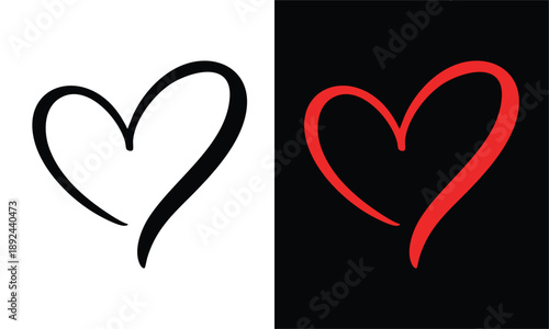 Stylish set of heart icons designed with a modern flat aesthetic, suitable for creating engaging user interfaces and digital romantic content.