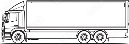 silhouette of clean vector of TobacMove Outline Truck
 isolated on white background