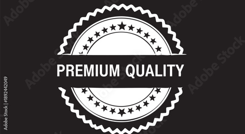 Premium quality badge with stars and gear design isolated on transparent background