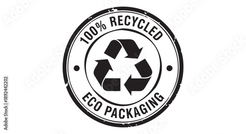 Recycling symbol for eco friendly sustainable packaging design