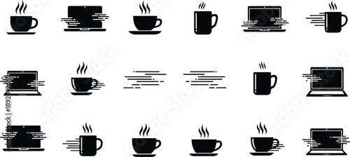 Coffee break icons set