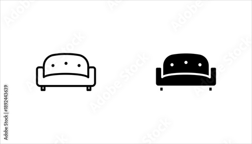 Sofa vector icon, furniture symbol. Simple, flat design for web or mobile app, vector illustration.