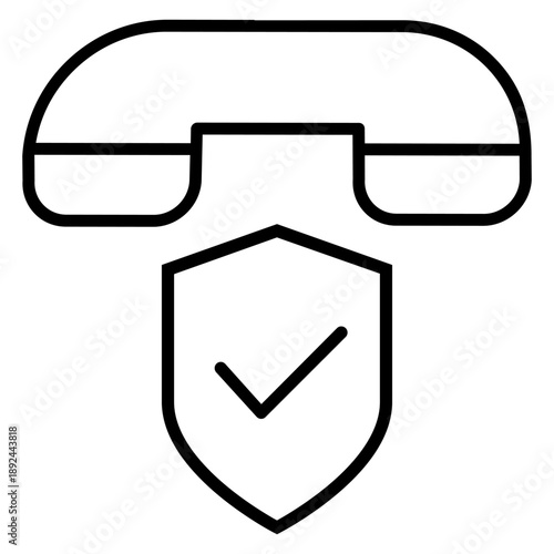 Secure call vector icon set. Protected line Illustration sign collection. Help center symbol or logo.