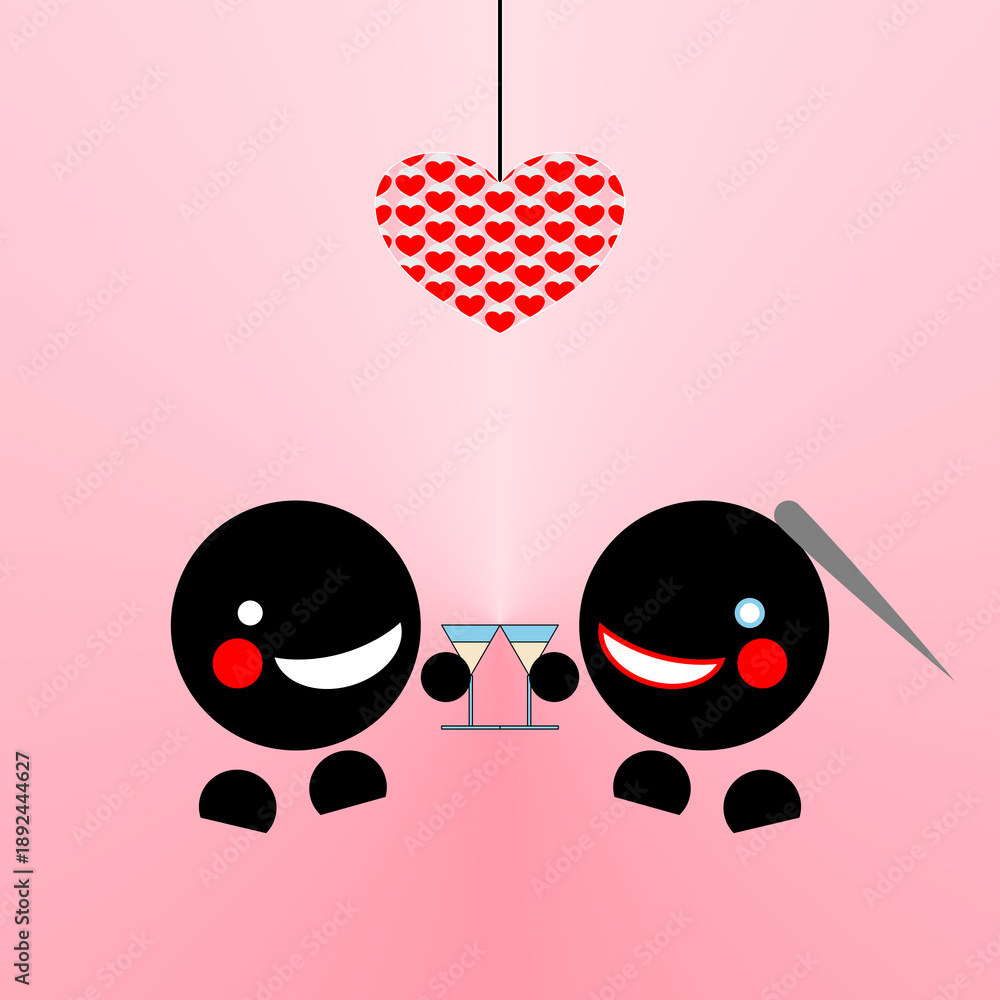 Fototapeta premium Illustration pour Saint-Valentin