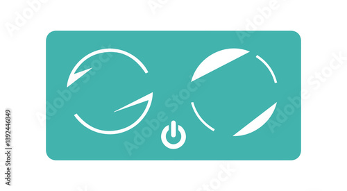 Electric Stove Concept Vector Induction Heater Icon Design
