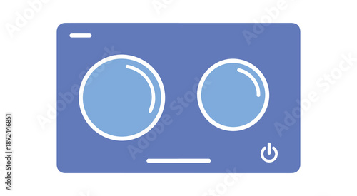 Icon Design for Electric Stove Concept Vector Induction Heater
