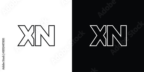Letter X and N, XN logo design template. Minimal monogram initial based logotype.