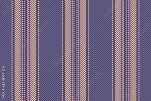 Ninen vertical texture seamless, shirt stripe pattern vector. Harriage textile background lines fabric in pastel and indigo colors.