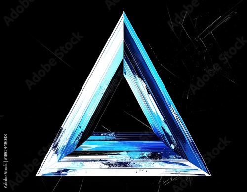 Wallpaper Mural Abstract triangular frame with blue and white hues against a black backdrop Torontodigital.ca