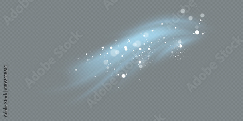 Air, wind effect isolated on transparent background. Airflow overlay fresh air for cleaning, cooling or changing the air. Wind Wave Effect. 3D vector illustration