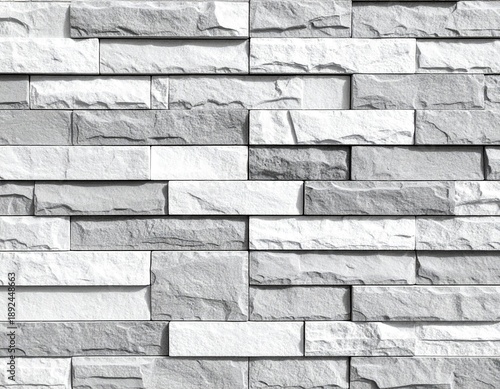 Wallpaper Mural Close-up of a stacked stone wall with gray and white rectangular blocks Torontodigital.ca