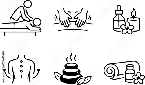 Massage and Spa Icons. Vector