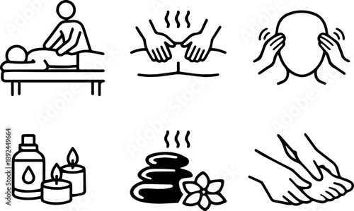 Massage and Spa Therapy Icons